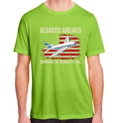 DeSantis Airlines Bringing The Border To You Funny DeSantis Adult ChromaSoft Performance T-Shirt