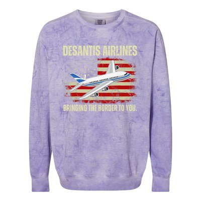 DeSantis Airlines Bringing The Border To You Funny DeSantis Colorblast Crewneck Sweatshirt