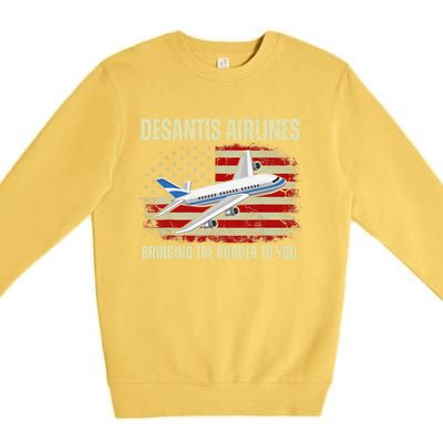 DeSantis Airlines Bringing The Border To You Funny DeSantis Premium Crewneck Sweatshirt