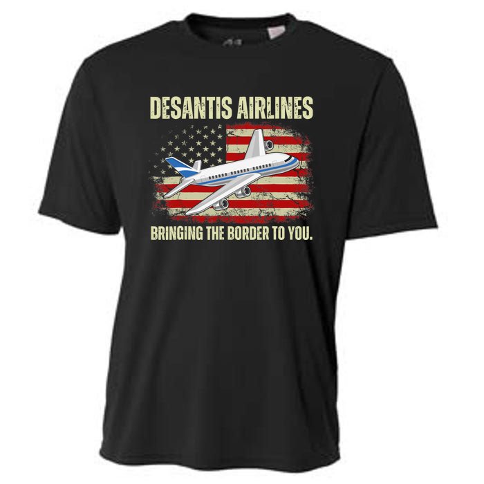 DeSantis Airlines Bringing The Border To You Funny DeSantis Cooling Performance Crew T-Shirt