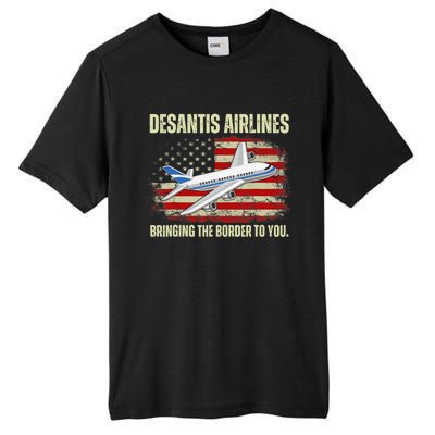 DeSantis Airlines Bringing The Border To You Funny DeSantis Tall Fusion ChromaSoft Performance T-Shirt