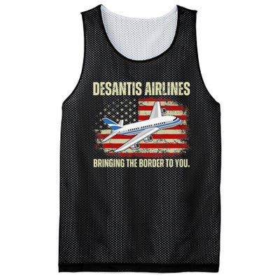 DeSantis Airlines Bringing The Border To You Funny DeSantis Mesh Reversible Basketball Jersey Tank