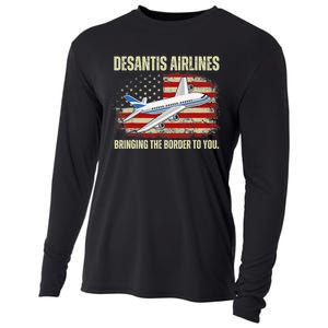 DeSantis Airlines Bringing The Border To You Funny DeSantis Cooling Performance Long Sleeve Crew