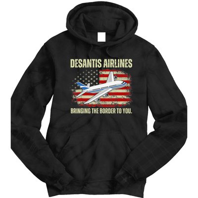 DeSantis Airlines Bringing The Border To You Funny DeSantis Tie Dye Hoodie