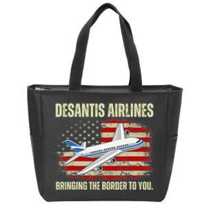 DeSantis Airlines Bringing The Border To You Funny DeSantis Zip Tote Bag