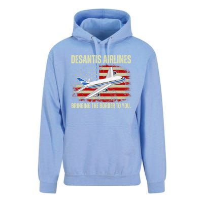 DeSantis Airlines Bringing The Border To You Funny DeSantis Unisex Surf Hoodie