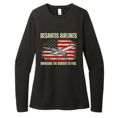 DeSantis Airlines Bringing The Border To You Funny DeSantis Womens CVC Long Sleeve Shirt