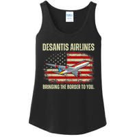 DeSantis Airlines Bringing The Border To You Funny DeSantis Ladies Essential Tank