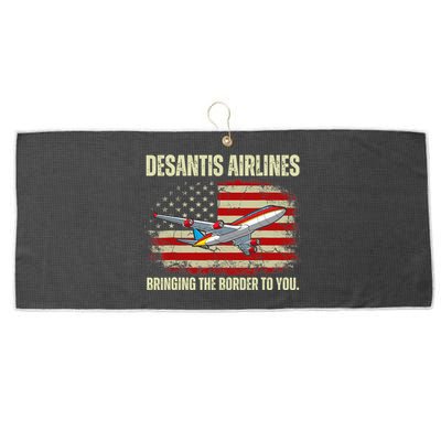 DeSantis Airlines Bringing The Border To You Funny DeSantis Large Microfiber Waffle Golf Towel