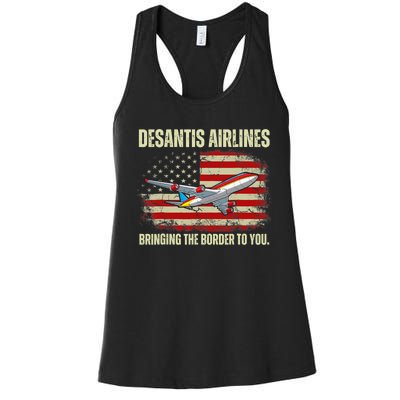 DeSantis Airlines Bringing The Border To You Funny DeSantis Women's Racerback Tank