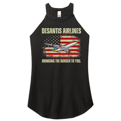 DeSantis Airlines Bringing The Border To You Funny DeSantis Women’s Perfect Tri Rocker Tank