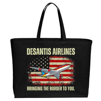 DeSantis Airlines Bringing The Border To You Funny DeSantis Cotton Canvas Jumbo Tote