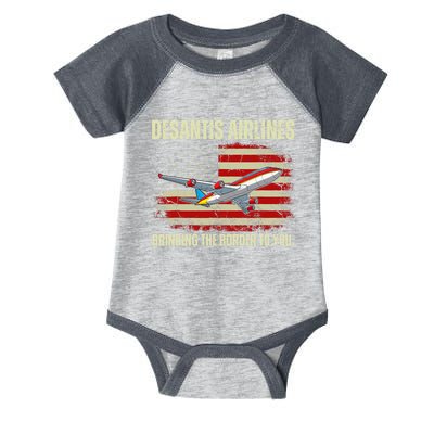 DeSantis Airlines Bringing The Border To You Funny DeSantis Infant Baby Jersey Bodysuit