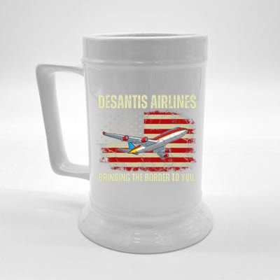 DeSantis Airlines Bringing The Border To You Funny DeSantis Beer Stein