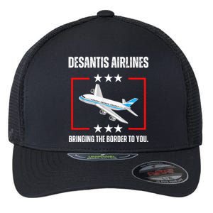 DeSantis Airlines Bringing The Border To You Funny Flexfit Unipanel Trucker Cap