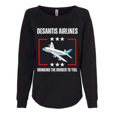 DeSantis Airlines Bringing The Border To You Funny Womens California Wash Sweatshirt