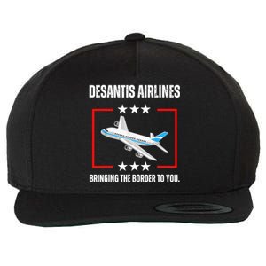 DeSantis Airlines Bringing The Border To You Funny Wool Snapback Cap