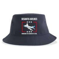 DeSantis Airlines Bringing The Border To You Funny Sustainable Bucket Hat