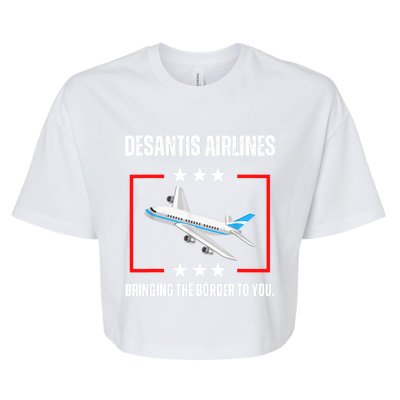 DeSantis Airlines Bringing The Border To You Funny Bella+Canvas Jersey Crop Tee