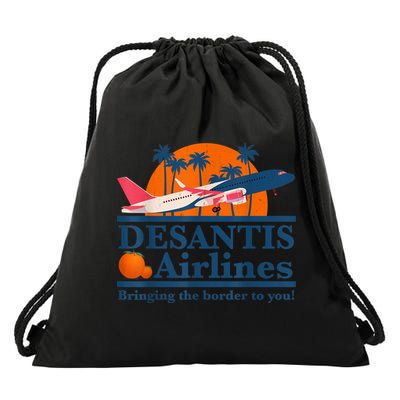 DeSantis Airlines Bringing The Border To You DeSantis 2024 Drawstring Bag