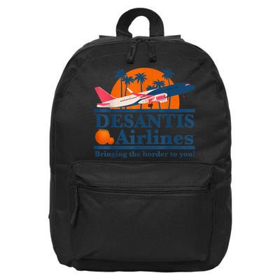 DeSantis Airlines Bringing The Border To You DeSantis 2024 16 in Basic Backpack