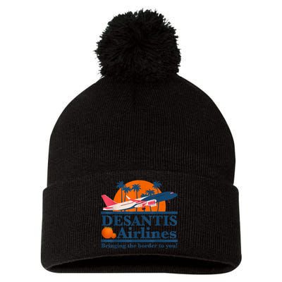 DeSantis Airlines Bringing The Border To You DeSantis 2024 Pom Pom 12in Knit Beanie