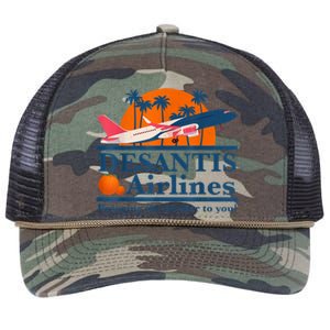 DeSantis Airlines Bringing The Border To You DeSantis 2024 Retro Rope Trucker Hat Cap