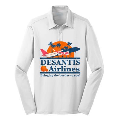 DeSantis Airlines Bringing The Border To You DeSantis 2024 Silk Touch Performance Long Sleeve Polo