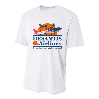 DeSantis Airlines Bringing The Border To You DeSantis 2024 Youth Performance Sprint T-Shirt