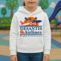 DeSantis Airlines Bringing The Border To You DeSantis 2024 Kids Hoodie