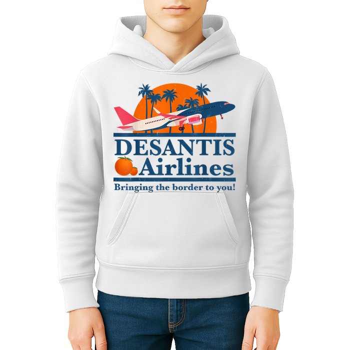 DeSantis Airlines Bringing The Border To You DeSantis 2024 Kids Hoodie