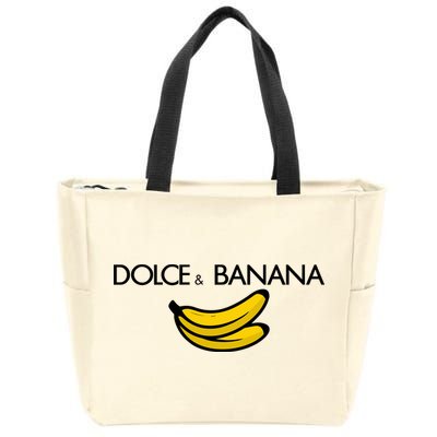 Dolce And Banana Funny Brand Name Zip Tote Bag