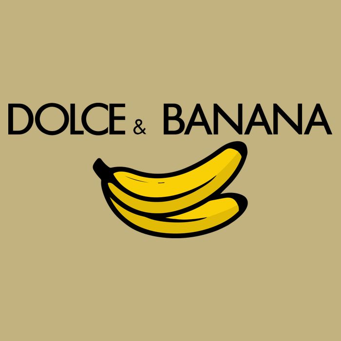 Dolce And Banana Funny Brand Name Button