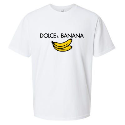 Dolce And Banana Funny Brand Name Sueded Cloud Jersey T-Shirt