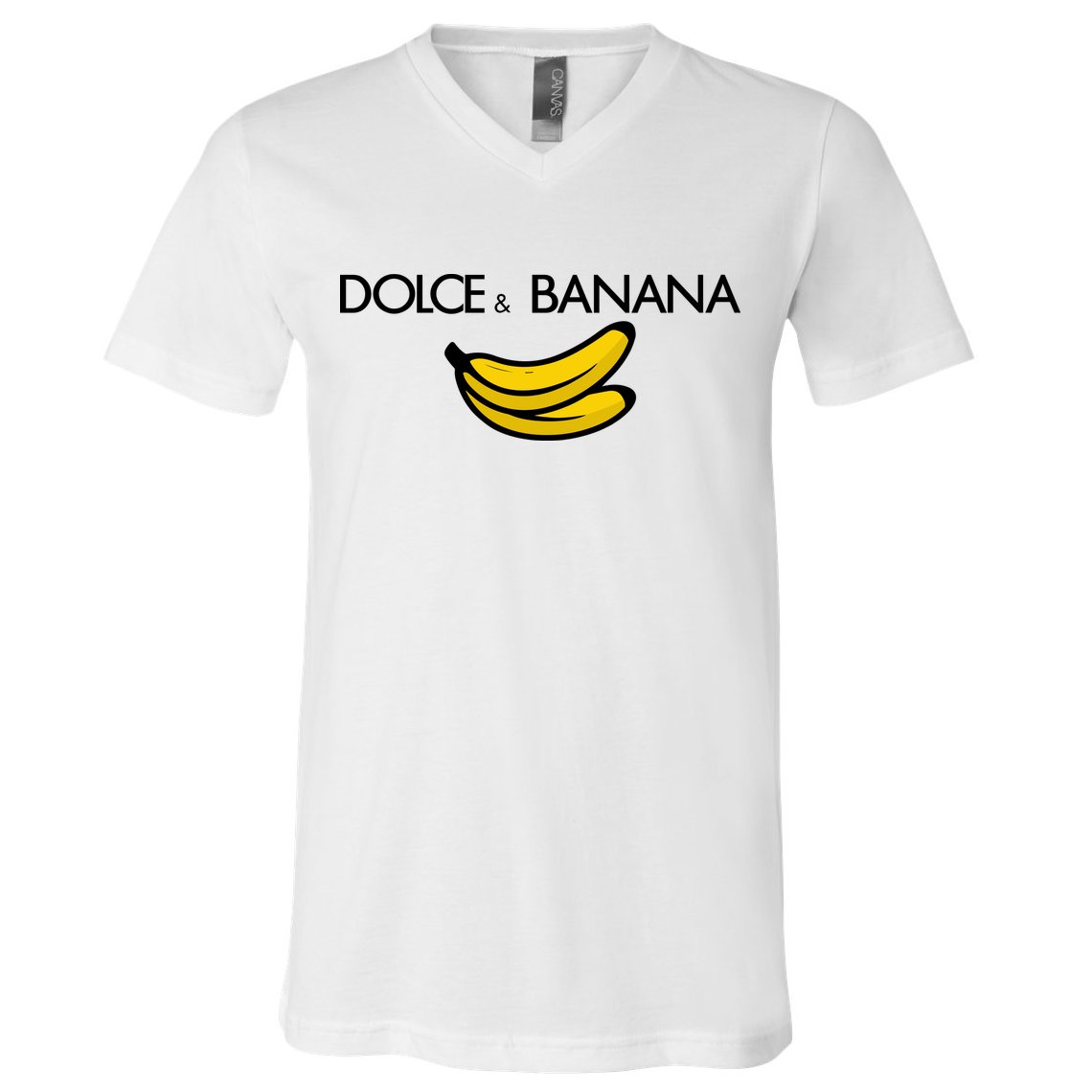 Dolce And Banana Funny Brand Name V-Neck T-Shirt