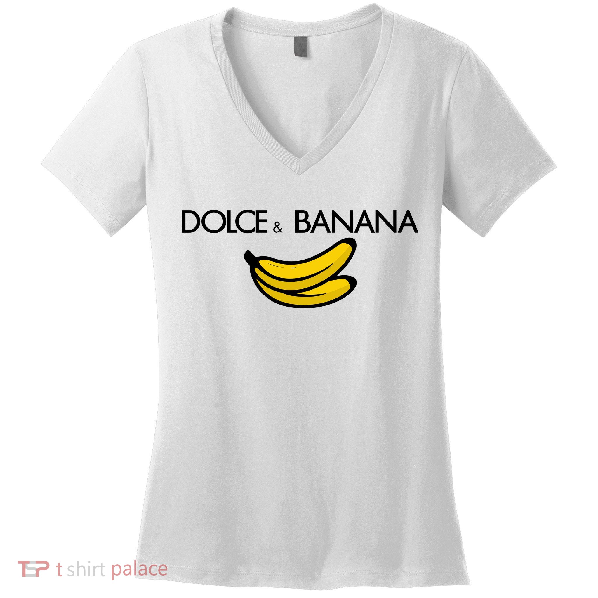 Dolce And Banana Funny Brand Name Women's V-Neck T-Shirt