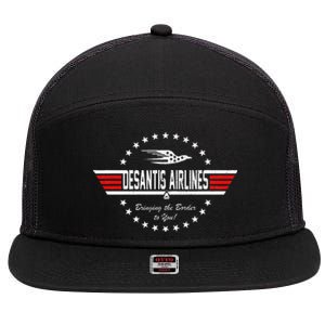 Desantis Airlines Bringing The Border To You 7 Panel Mesh Trucker Snapback Hat