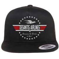 Desantis Airlines Bringing The Border To You Flat Bill Trucker Hat