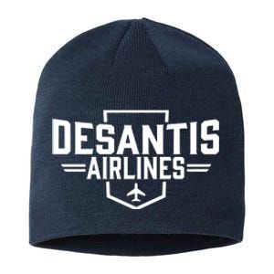 DeSantis Airlines Bringing The Border To You Funny Sustainable Beanie