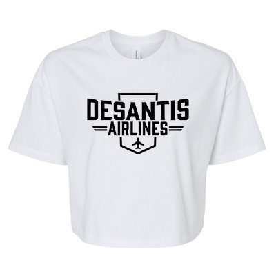 DeSantis Airlines Bringing The Border To You Funny Bella+Canvas Jersey Crop Tee