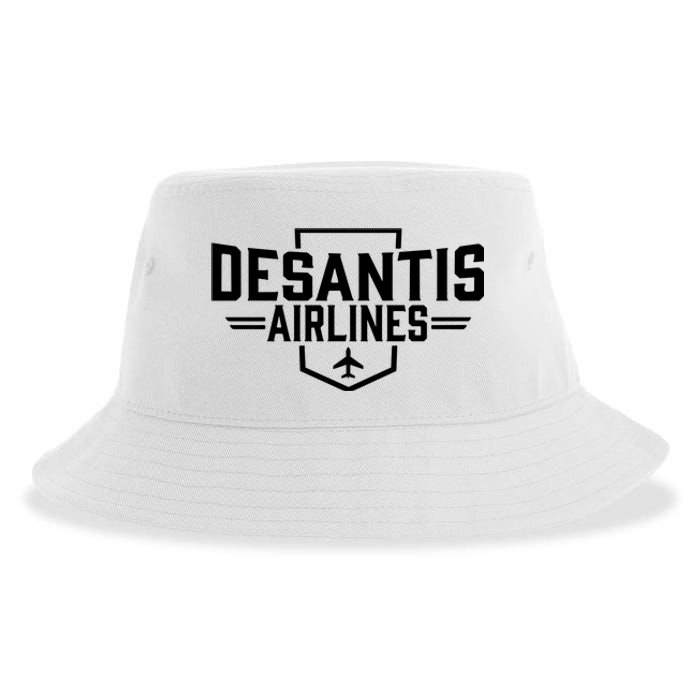 DeSantis Airlines Bringing The Border To You Funny Sustainable Bucket Hat