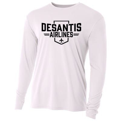 DeSantis Airlines Bringing The Border To You Funny Cooling Performance Long Sleeve Crew