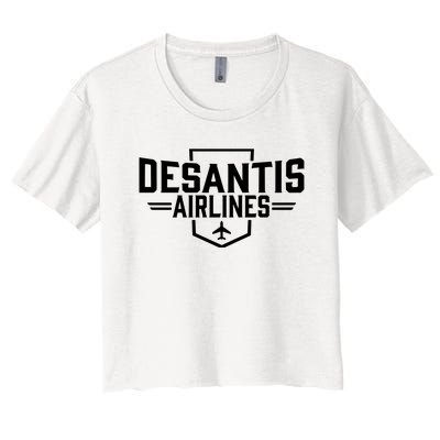 DeSantis Airlines Bringing The Border To You Funny Women's Crop Top Tee