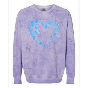 Diabetes Awareness Blue Dragonfly Ribbon Heart Colorblast Crewneck Sweatshirt