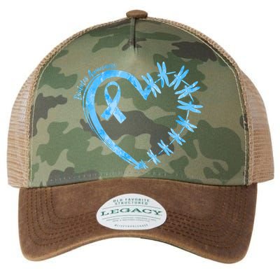 Diabetes Awareness Blue Dragonfly Ribbon Heart Legacy Tie Dye Trucker Hat