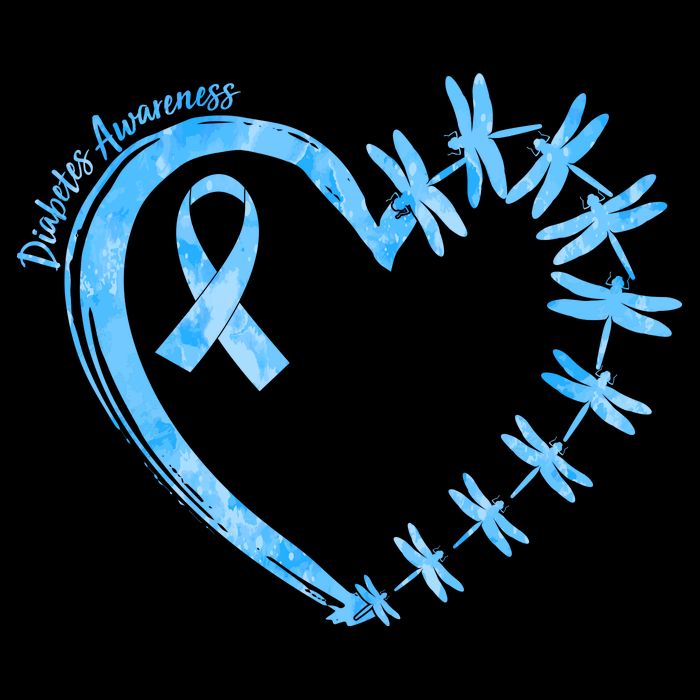 Diabetes Awareness Blue Dragonfly Ribbon Heart Zip Tote Bag