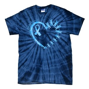 Diabetes Awareness Blue Dragonfly Ribbon Heart Tie-Dye T-Shirt