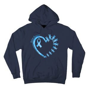 Diabetes Awareness Blue Dragonfly Ribbon Heart Tall Hoodie