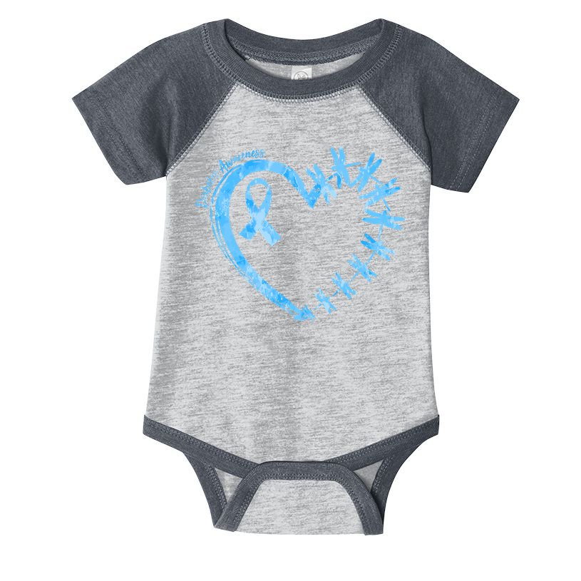 Diabetes Awareness Blue Dragonfly Ribbon Heart Infant Baby Jersey Bodysuit