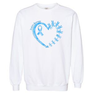 Diabetes Awareness Blue Dragonfly Ribbon Heart Garment-Dyed Sweatshirt